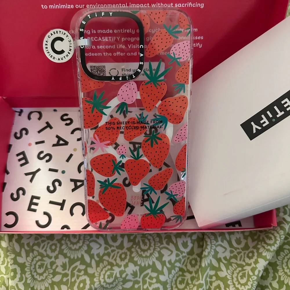 New CASETIFY Bodil Jane Strawberries case for iPhone 16 Pro Max